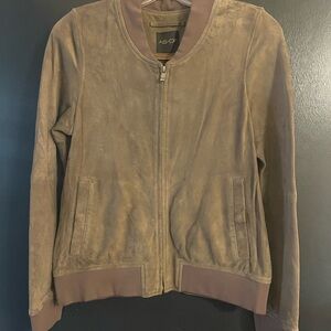 AS by DF Women's Brown Suede Leather Jacket